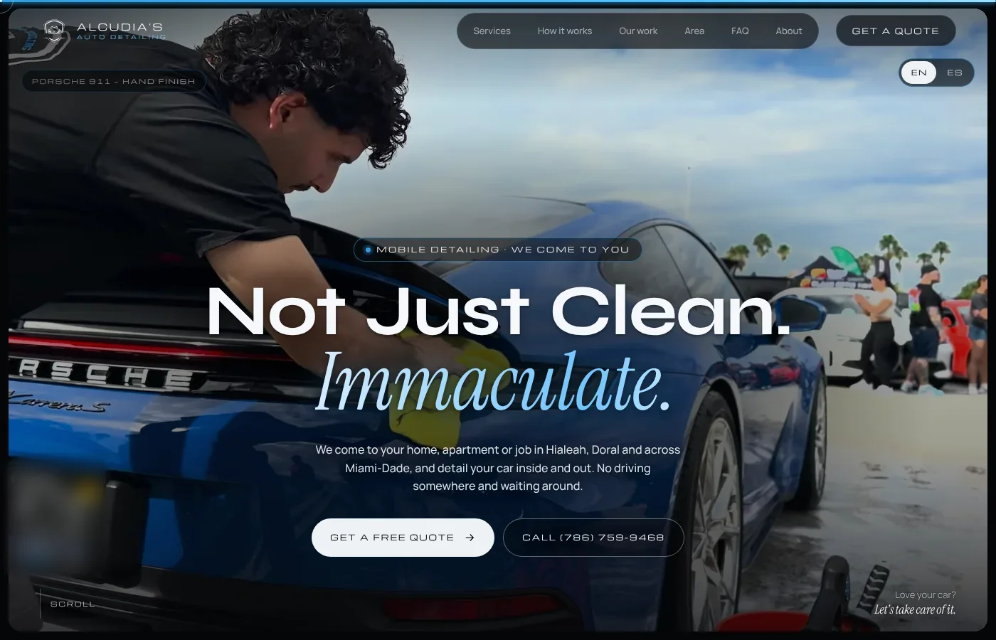 The Alcudia’s Auto Detailing homepage